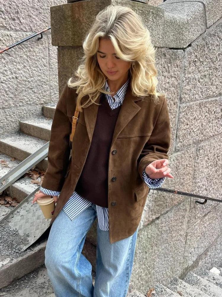 Classic Tan Leather Jacket - Pexav