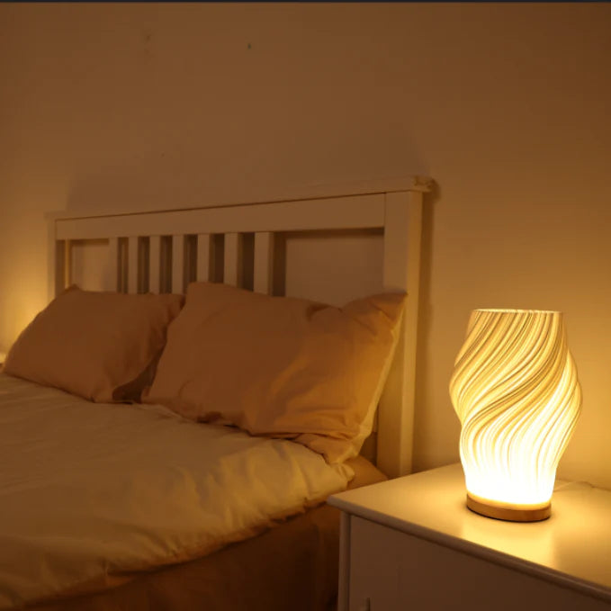 Stylish Swirl Pattern Table Night Lamp - Pexav