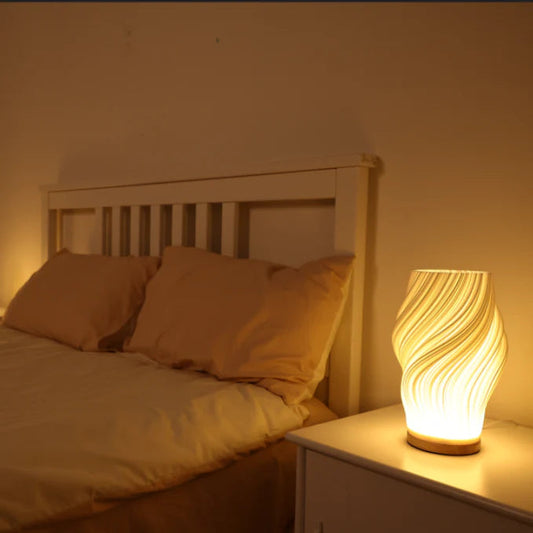 Stylish Swirl Pattern Table Night Lamp - Pexav