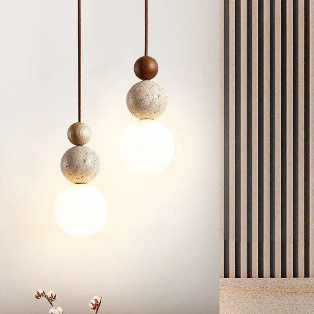 Natural Travertine Pendant Lamp - Sculptural Kitchen Pendant Lighting for Modern Interiors, Adjustable Hanging Light 5