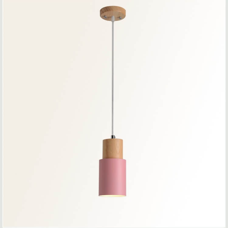 Nordic Macaron Pendant Light – Modern Black Cylinder LED Hanging Light for Kitchen and Dining Room 9