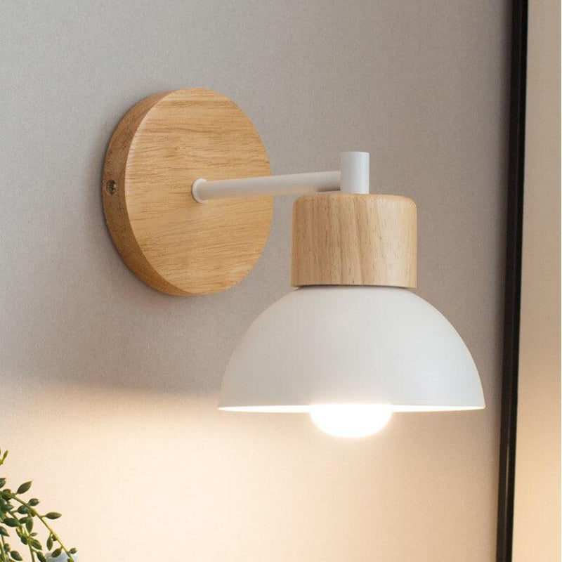 Nordic Wood Dome Wall Light – 1-Light LED Wall Lamp for Cozy Ambient Illumination in Minimalist Interiors 2