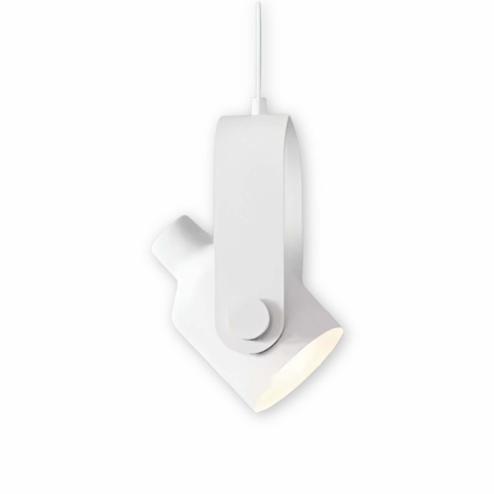White pendant light on a white background