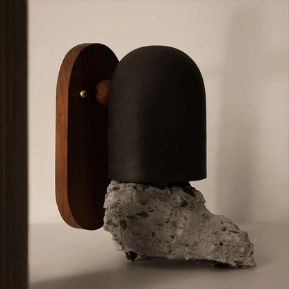 Nordic Zen Wall Sconce Lighting - Walnut and Iron Wall Lamp with Energy-Efficient LED Light 3
