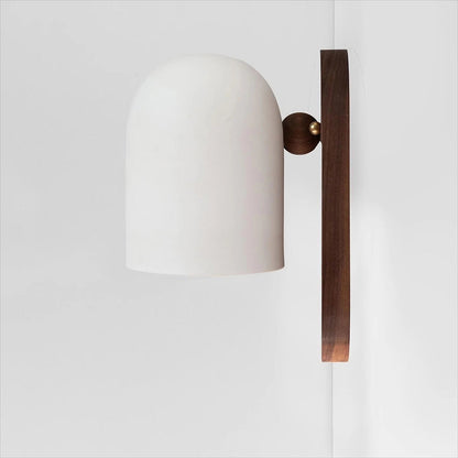 Nordic Zen Wall Sconce Lighting - Walnut and Iron Wall Lamp with Energy-Efficient LED Light 6