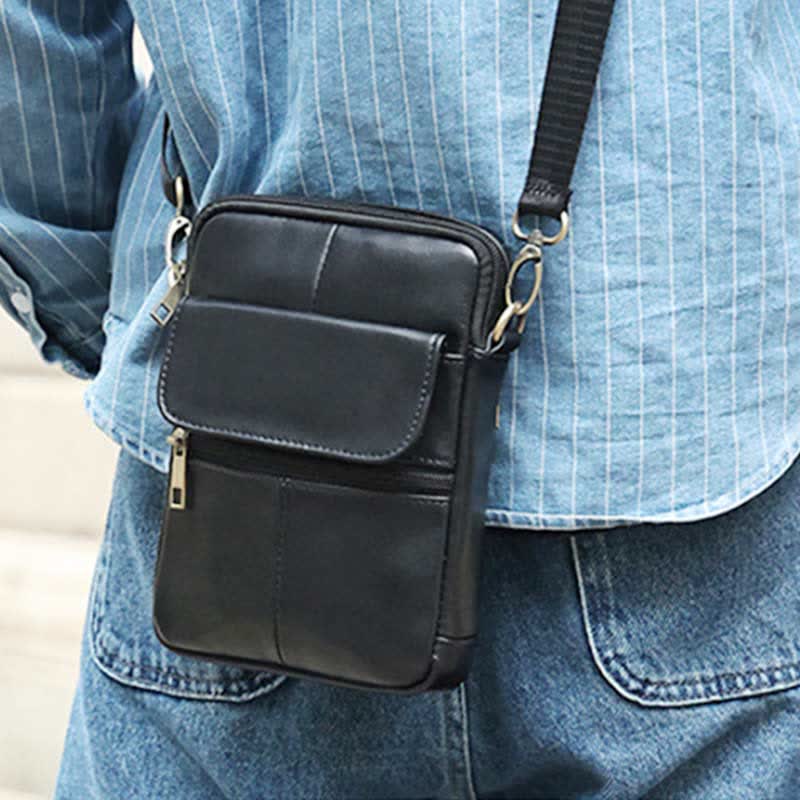 Leather Men's Compact Crossbody Bag