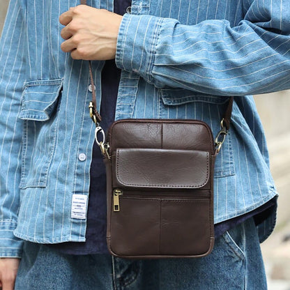 Leather Men's Compact Crossbody Bag