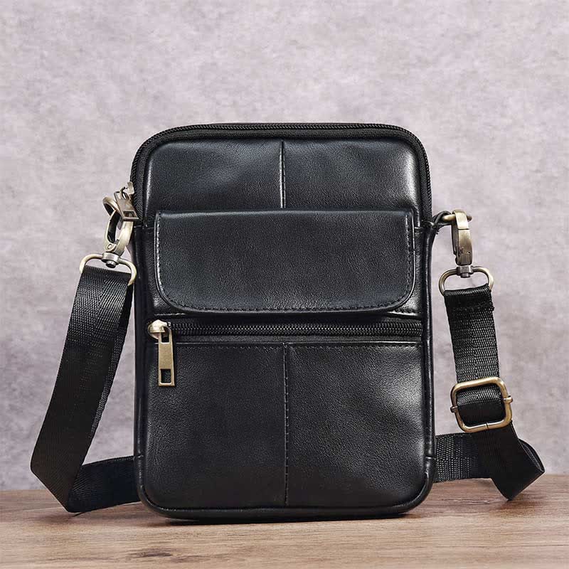 Leather Men's Compact Crossbody Bag