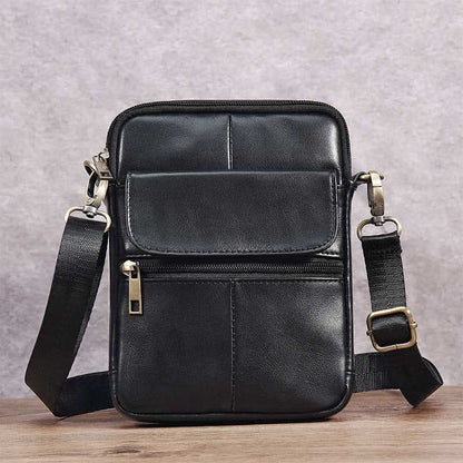 Leather Men's Compact Crossbody Bag