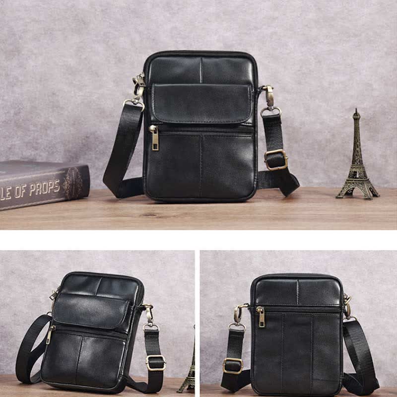 Leather Men's Compact Crossbody Bag