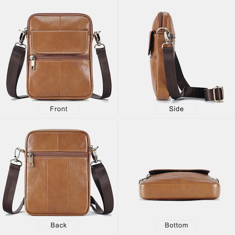 Leather Men's Compact Crossbody Bag