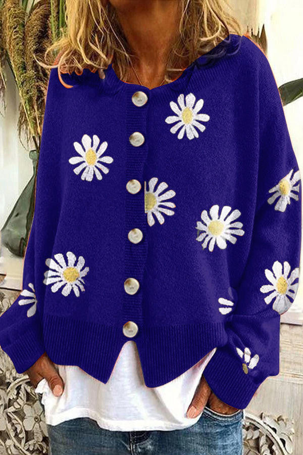 Colorful Patterned Knit Winter Sweater