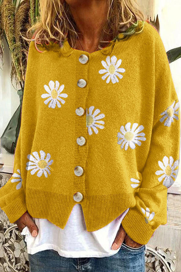 Colorful Patterned Knit Winter Sweater