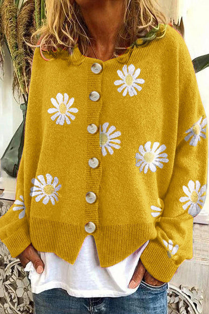 Colorful Patterned Knit Winter Sweater