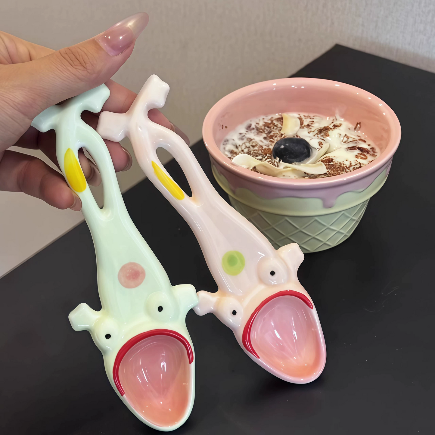 Colorful Frog Kitchen Ceramic Spoon - Pexav