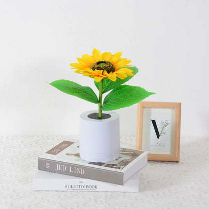 Bright Yellow Floral Table Lamp