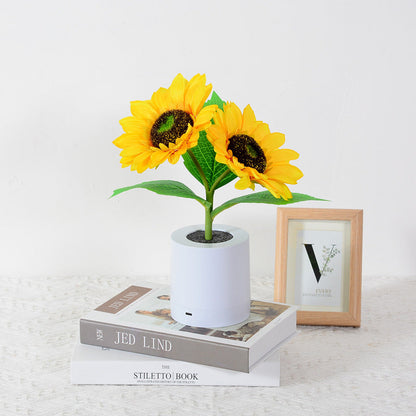 Bright Yellow Floral Table Lamp