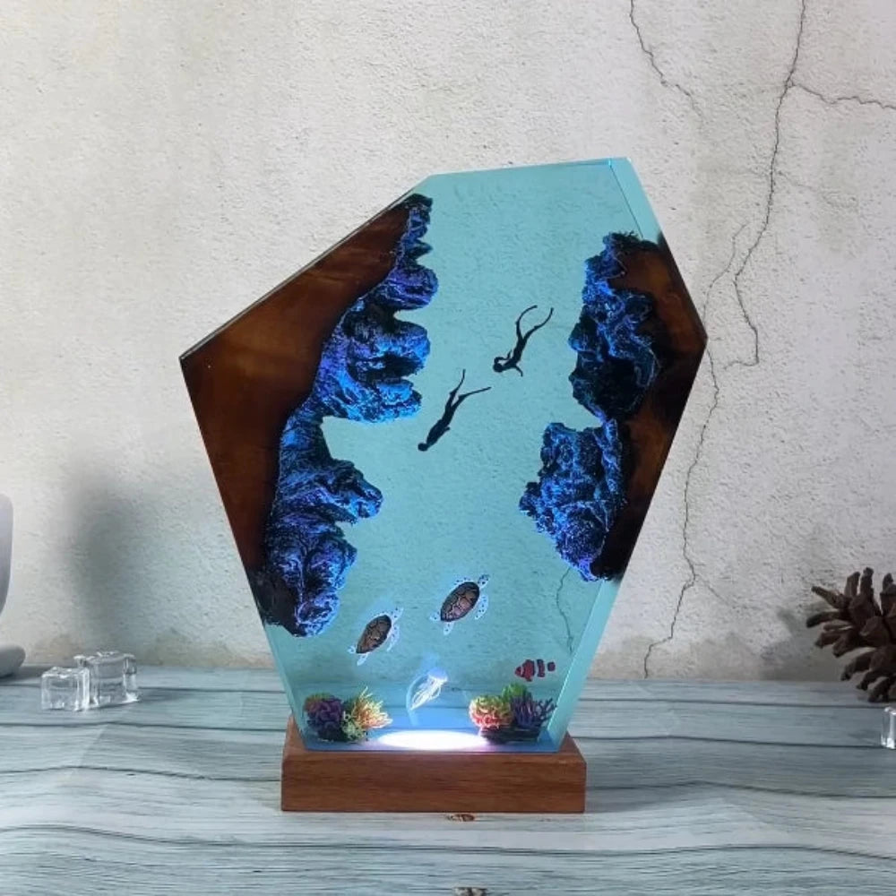 Ocean-Inspired Night Light with 3D Effect – Color Changing Resin Night Lamp for Relaxation and Ambiance 6