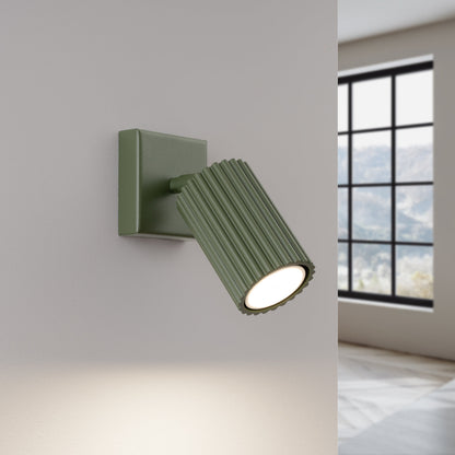 Olive Green Adjustable Wall Lamp with Ribbed Design – Modern Wall Sconce Lighting for Elegant Interiors 1