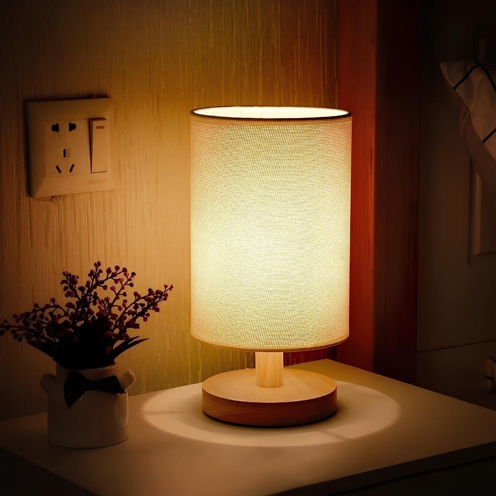 Organic Glow Bedside Lamp – Dimmable Wooden Nightstand Lamp with Remote Control for Bedroom and Small Spaces 3