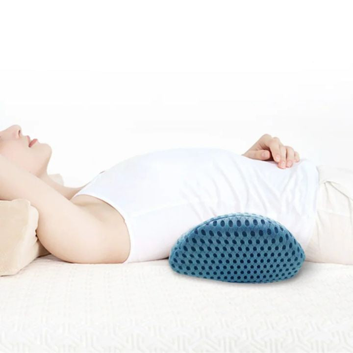 Orthopedic Lumbar Support Pillow - Premium Memory Foam Back Support Cushion for Back Pain Relief, Sky Blue 1
