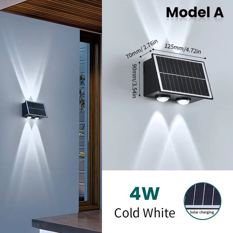 Outdoor Solar LED Wall Light Up and Down Waterproof Garden Lamp