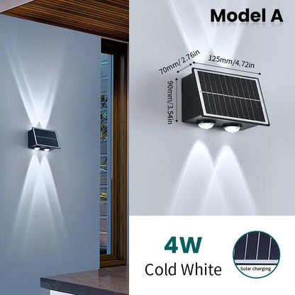 Outdoor Solar LED Wall Light Up and Down Waterproof Garden Lamp