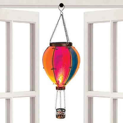 Outdoor Solar Lantern with Hot Air Balloon Design – Waterproof Solar Garden Light with Realistic Flame Effect, Solar Powered Lantern 1