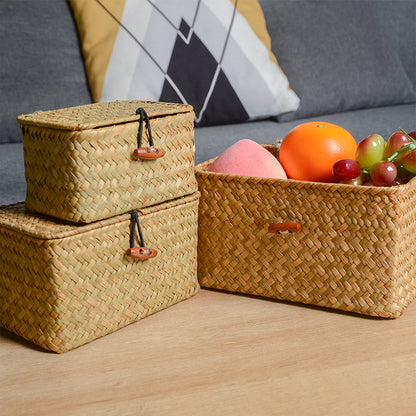 Stylish Wicker Storage Box Rectangular Container