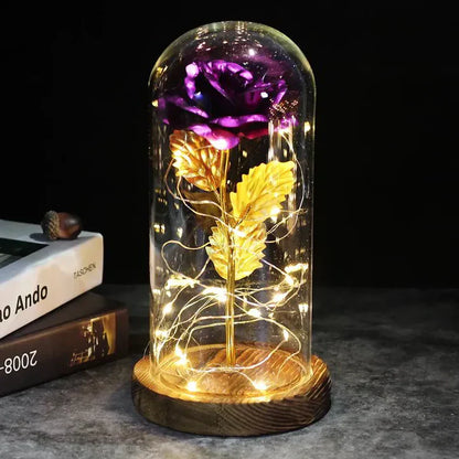 Beautiful LED Floral Glass Table Lamp