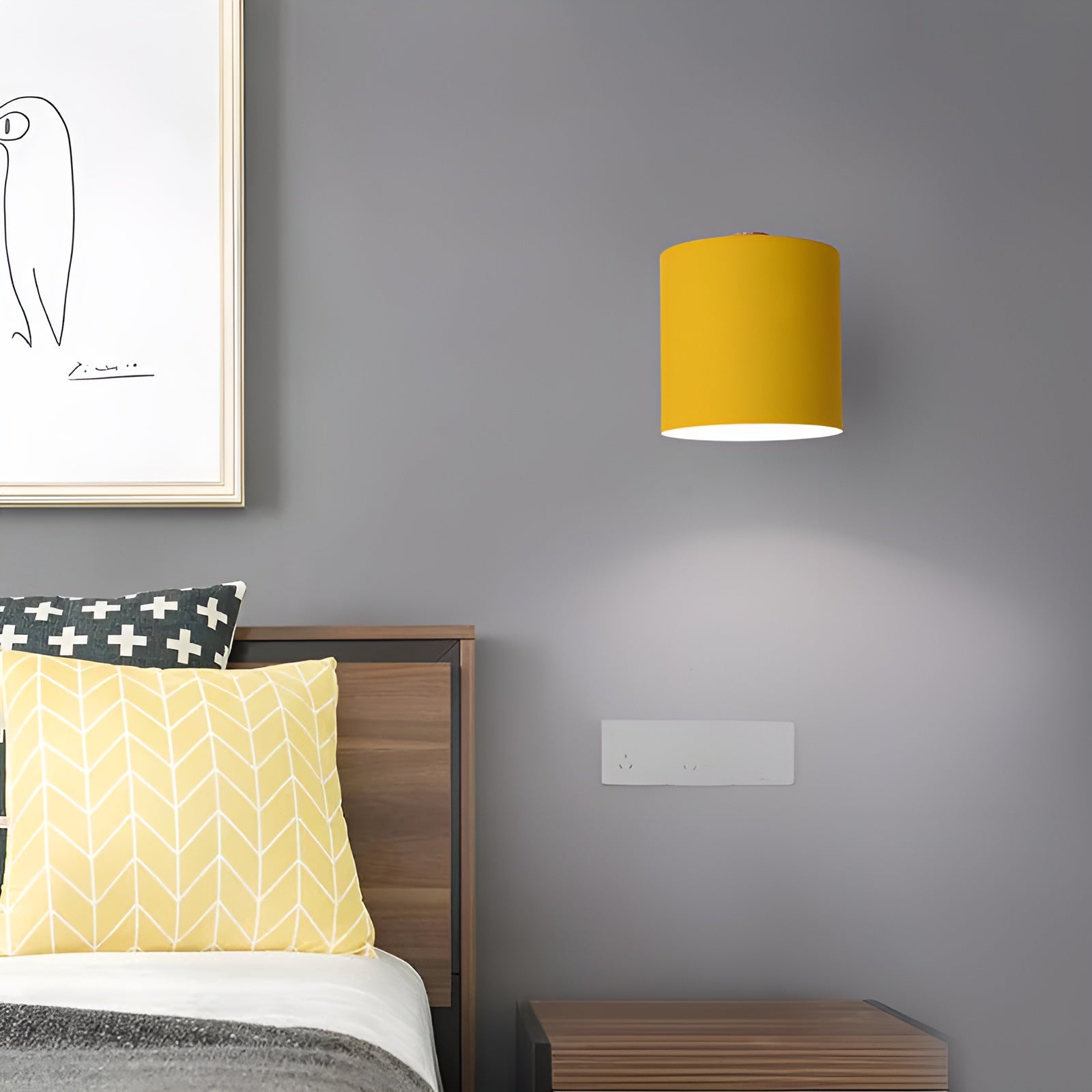 Pastel Nordic Wall Light – Adjustable Colorful Wall Sconce for Cozy Ambiance, Metal and Wood Design, Ideal for Living Room or Study 4