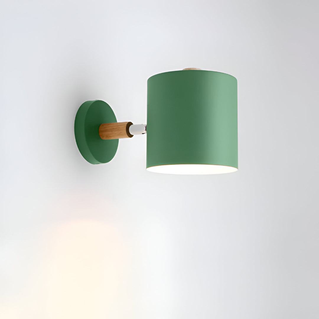 Pastel Nordic Wall Light – Adjustable Colorful Wall Sconce for Cozy Ambiance, Metal and Wood Design, Ideal for Living Room or Study 9