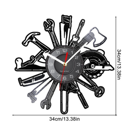 Personalized LED Wall Tool Clock for Men – Car Repair Tools Garage Décor Gift