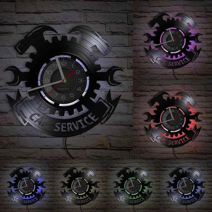 Personalized LED Wall Tool Clock for Men – Car Repair Tools Garage Décor Gift