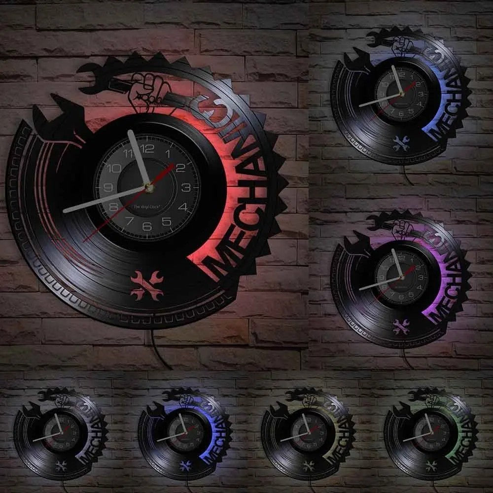 Personalized LED Wall Tool Clock for Men – Car Repair Tools Garage Décor Gift