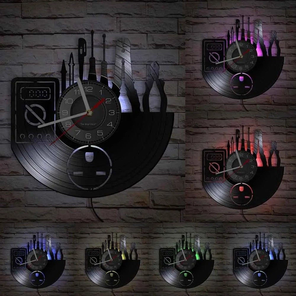 Personalized LED Wall Tool Clock for Men – Car Repair Tools Garage Décor Gift