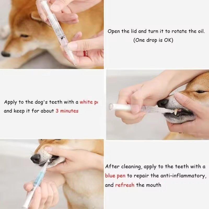 Pet Teeth Repairing Kit with Dual-Ended Scraper for Safe and Easy At-Home Tartar Removal