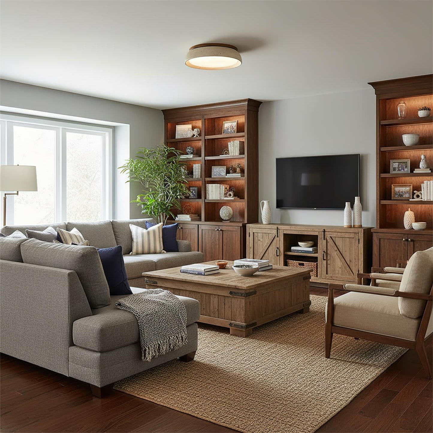 Stylish Circular LED Ceiling Fixtures for Home