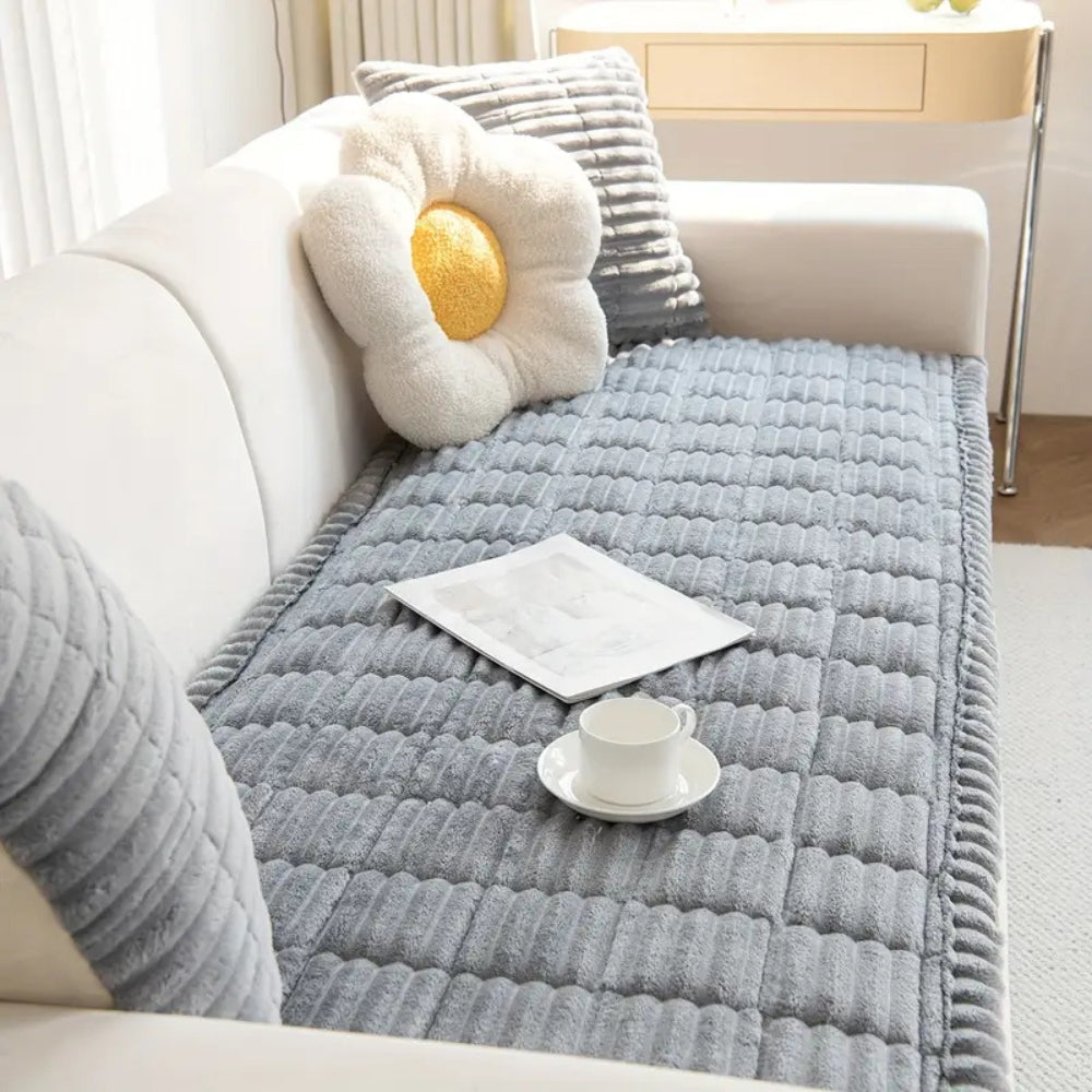 Soft Couch Cover with Ruffled Trim