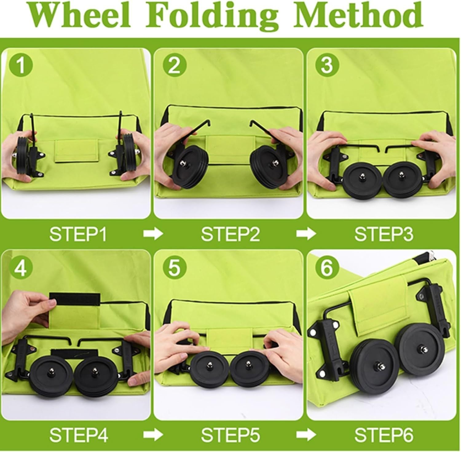 Portable Expandable Shopping Bag with Wheels and Foldable Design