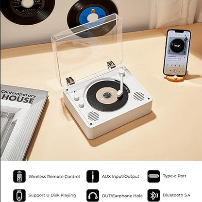 Portable Retro CD Player with Bluetooth and Built-In Speakers