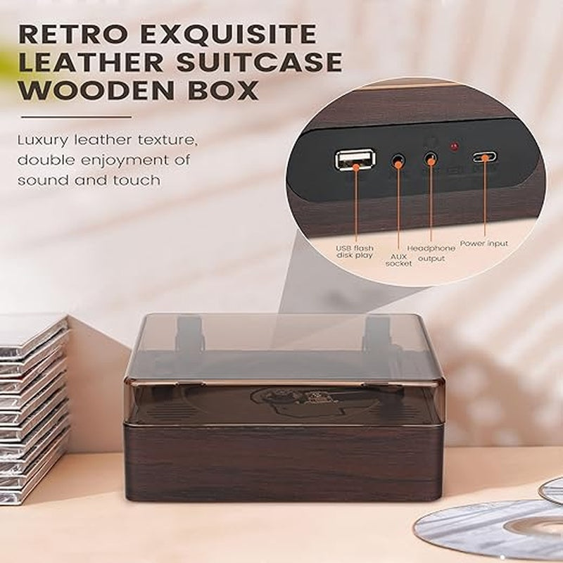 Portable Retro CD Player with Bluetooth and Built-In Speakers