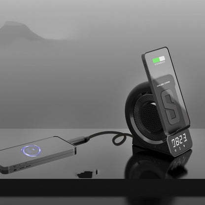 Wireless Charging Bluetooth Speaker Clock - Compact Travel Alarm - Pexav