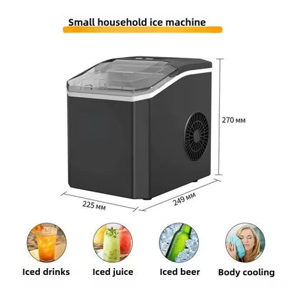 Portable Ice Nugget Maker – 26.5lbs Daily Output, Self-Cleaning, 9 Ice Cubes in 6 Minutes, Perfect for Kitchens, Parties, Camping & RVs