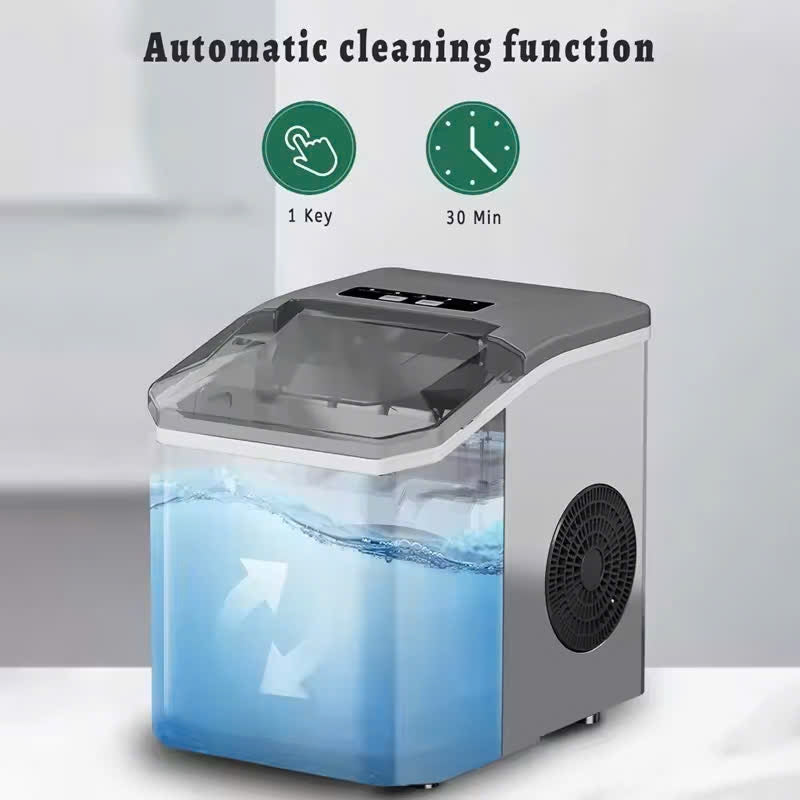 Portable Ice Nugget Maker – 26.5lbs Daily Output, Self-Cleaning, 9 Ice Cubes in 6 Minutes, Perfect for Kitchens, Parties, Camping & RVs