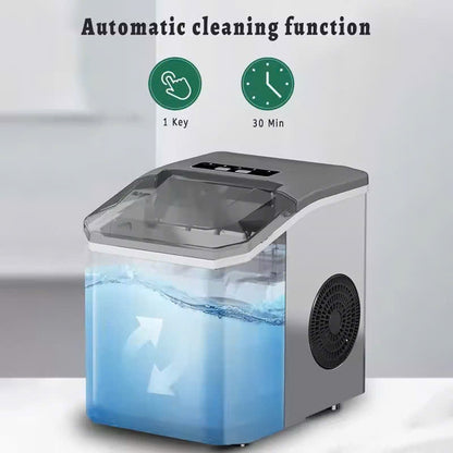 Portable Ice Nugget Maker – 26.5lbs Daily Output, Self-Cleaning, 9 Ice Cubes in 6 Minutes, Perfect for Kitchens, Parties, Camping & RVs