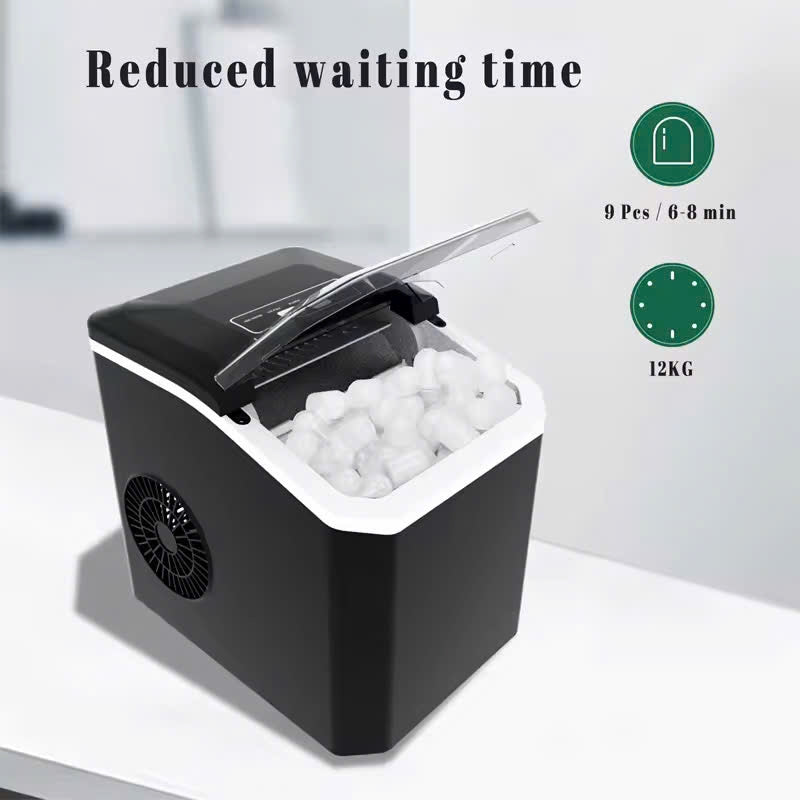 Portable Ice Nugget Maker – 26.5lbs Daily Output, Self-Cleaning, 9 Ice Cubes in 6 Minutes, Perfect for Kitchens, Parties, Camping & RVs