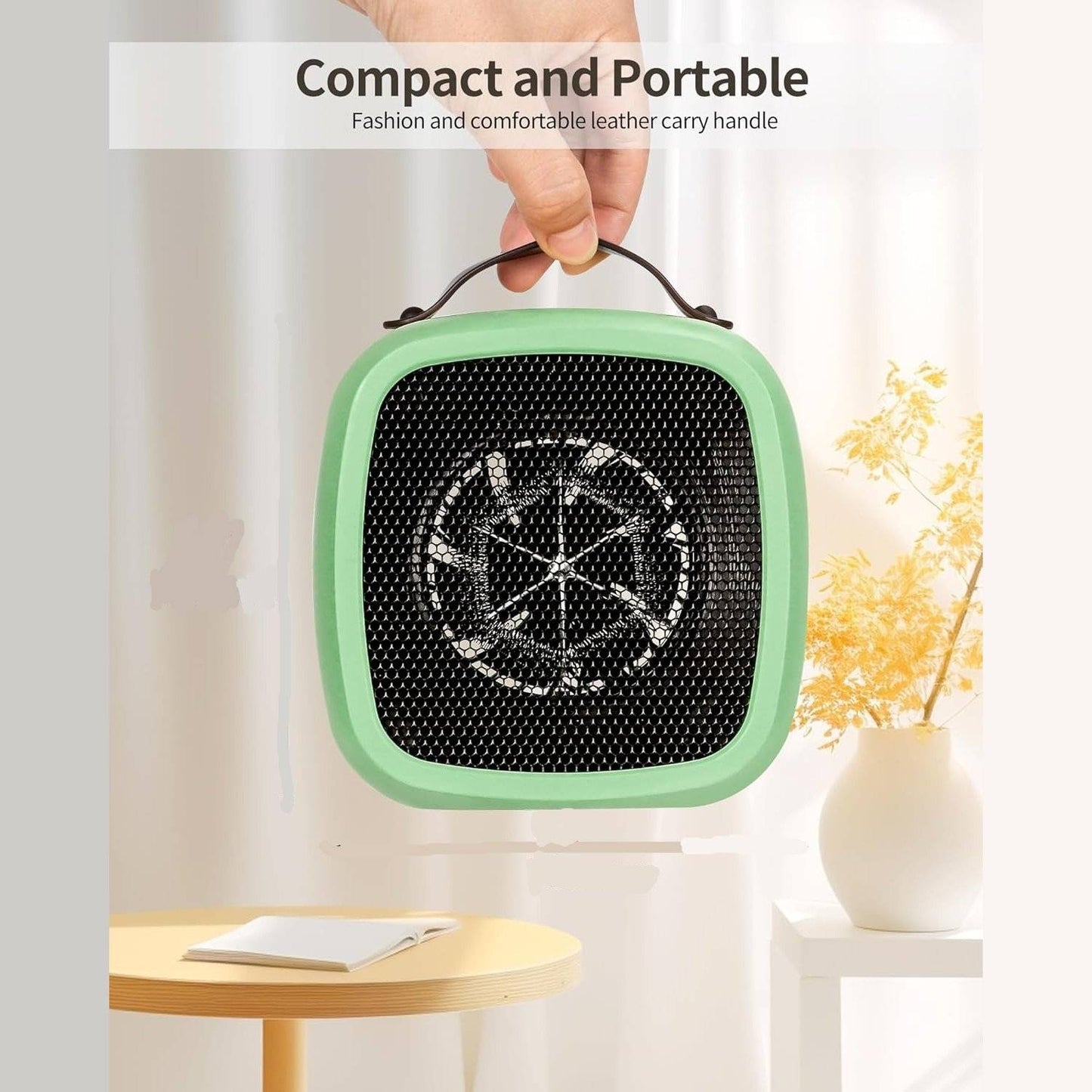 Portable Indoor Space Heater with 2-Second Fast Heating, Compact and Portable Design