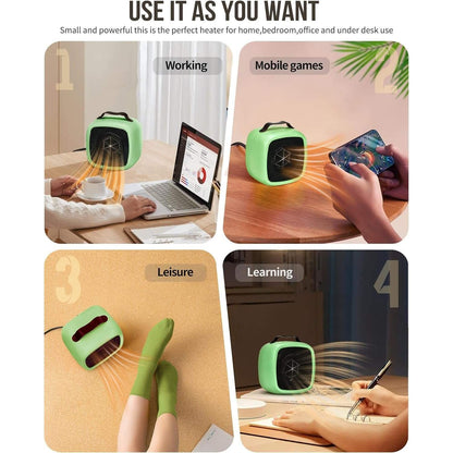 Portable Indoor Space Heater with 2-Second Fast Heating, Compact and Portable Design