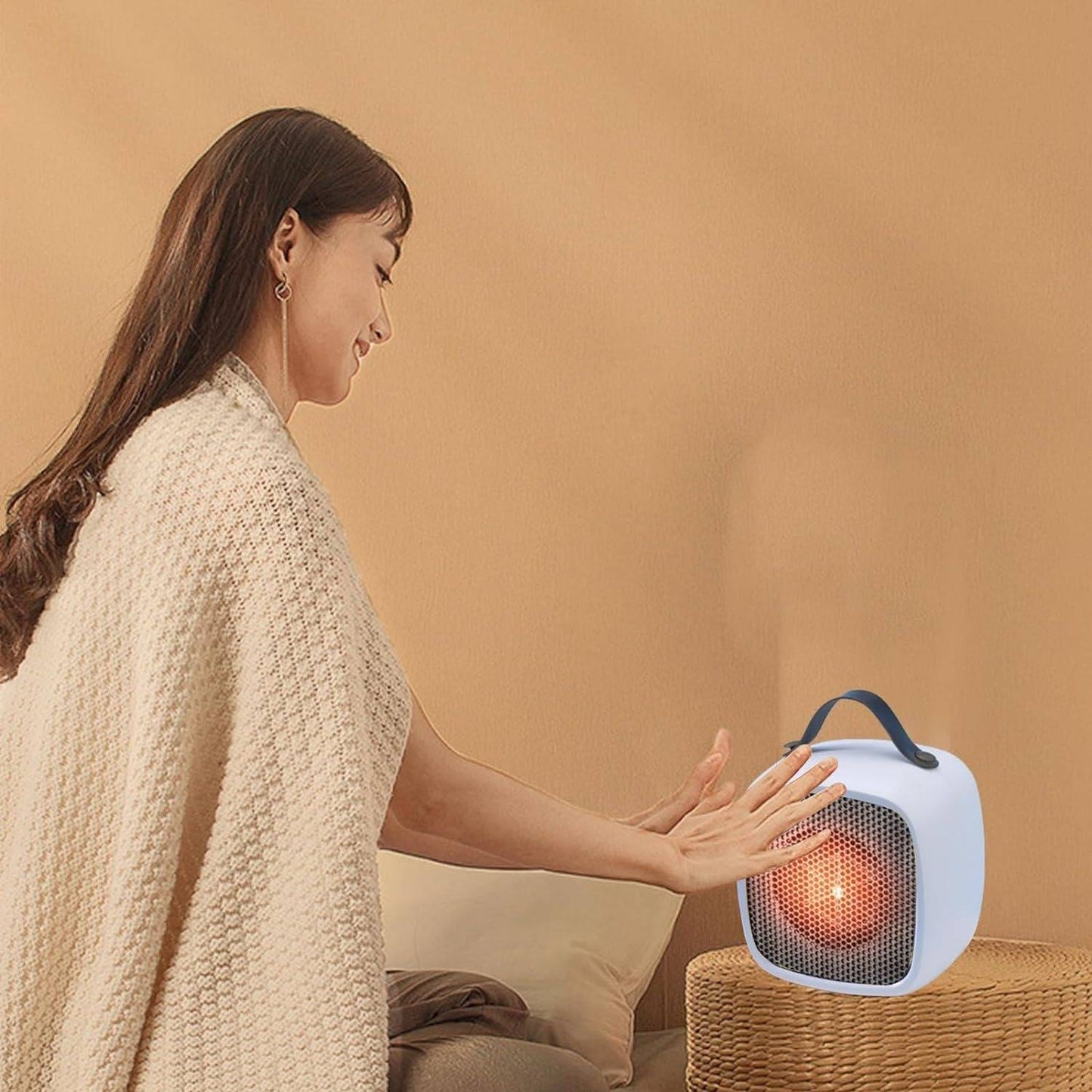 Portable Indoor Space Heater with 2-Second Fast Heating, Compact and Portable Design